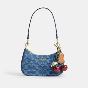 Coach Blue Denim Signature Terri Mini Shoulder Bag